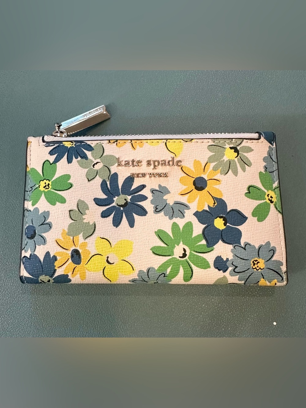 kate spade Floral Zip Wallet in Multicolor on Cream